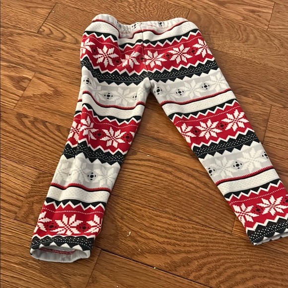 Festive Snowflake Patterned Leggings fleece 2T - Picture 6 of 8